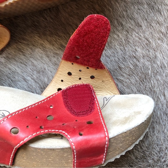 Romika Leather Double Velcro Fasten Platform Sandal Red Orange leather 9.5 - Picture 4 of 9